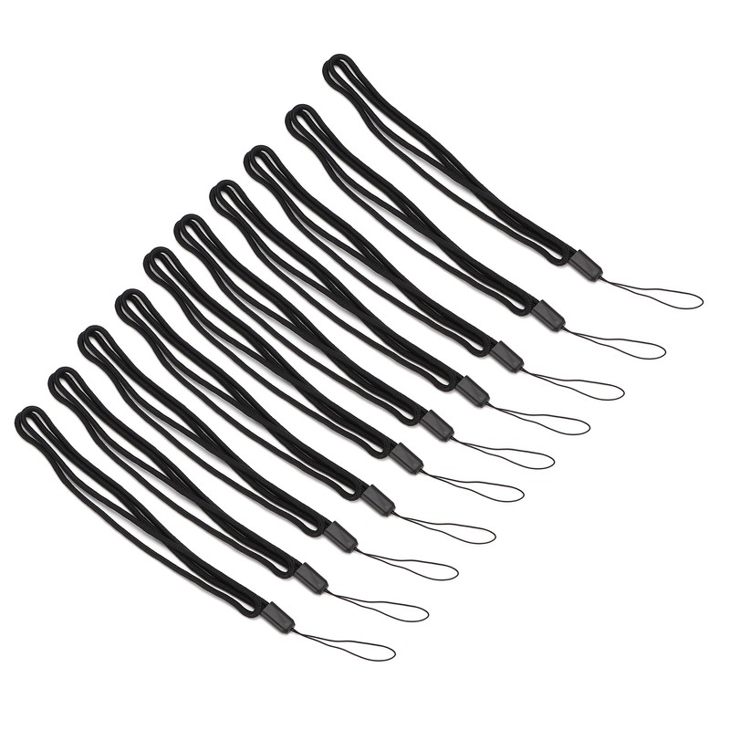 10pcs Neck Lanyard Black Polyester Badge Holder for Students Staff