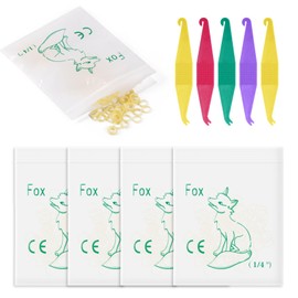 Keilend Orthodontic Rubber Bands, 500 Pcs Teeth Gap Bands with 5 Pcs Elastic Placers, Orthodontic Elastics Fox for Teeth Alignment and Gap Closure, Heavy, 4.5 Oz, 1/4 Inch
