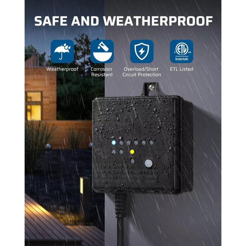 Wagon DEWENWILS 60W 120V AC to 12V DC Outdoor Low