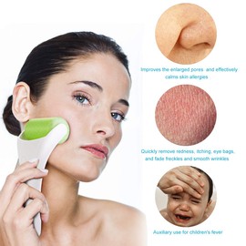 Eurobuy Ice Roller,2 Stück Roller Köpfe Ice Rolling Massagegerät, Handhold Edelstahl-Roller,Skin Care Beauty Werkzeug für Gesicht Auge Schwellungen Migräne Schmerzlinderung und kleinen Verletzungen