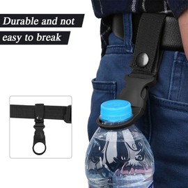 BAIGIO 3 Pieces Water Bottle Buckle Bottle Holder Clips Outdoor Water Bottle Hooks for Camping Hiking (Black)