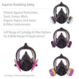 Honeywell North RU6500 Series Niosh-Approved Full Facepiece Silicone Respirator, Medium (RU65001M)