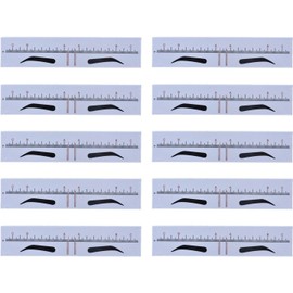 10 piezas Regla de cejas Microblading Semi permanente Tatuaje de cejas Regla de posición Guía Medida de maquillaje Plantilla Herramienta de modelado Herramienta de medición permanente Ayuda para dar