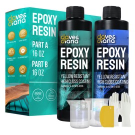 DAVE & DIANA Crystal Clear Epoxy Resin 8oz - Includes 8oz Each of Epoxy Resin A & Epoxy Hardener B, Anti-Yellowing and Wear Resistant, Wide Applications for Crafts, Woodwork & No Bubble Resin Casting