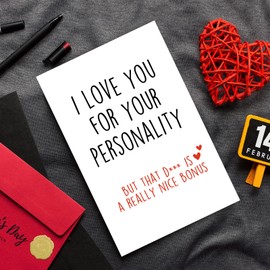 Missonemi Funny Valentines Day Card, Valentines Day Gifts for Him, Rude Birthday Anniversary Card for Husband, Mens Vday Cards, Humor Valentine's Day Gifts for Boyfriend Husband