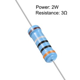 sourcing map 30Pcs 3 Ohm Resistor, 2W 1% Tolerance Metal Film Resistors, Lead, 5 Bands for DIY Electronic Projects and Experiments