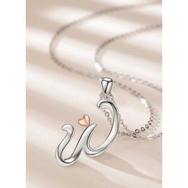 CELESTIA Birthday Gifts Initial Necklace Silver Sterling Letter Pendant W Monogram Necklaces Alphabet Initial Heart Jewelry