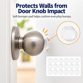 Clear Door Knob Wall Protectors – 40×8mm Bumper Pads for Doors & Walls