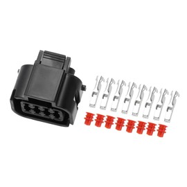 A ABSOPRO 8 Pin LED Halogen Headlight Connector Plug 2.2mm Series Female Wire Terminal Connector for Hyundai Elantra 2011-2015 Plastic Tin-Plated Copper Black 1 Set