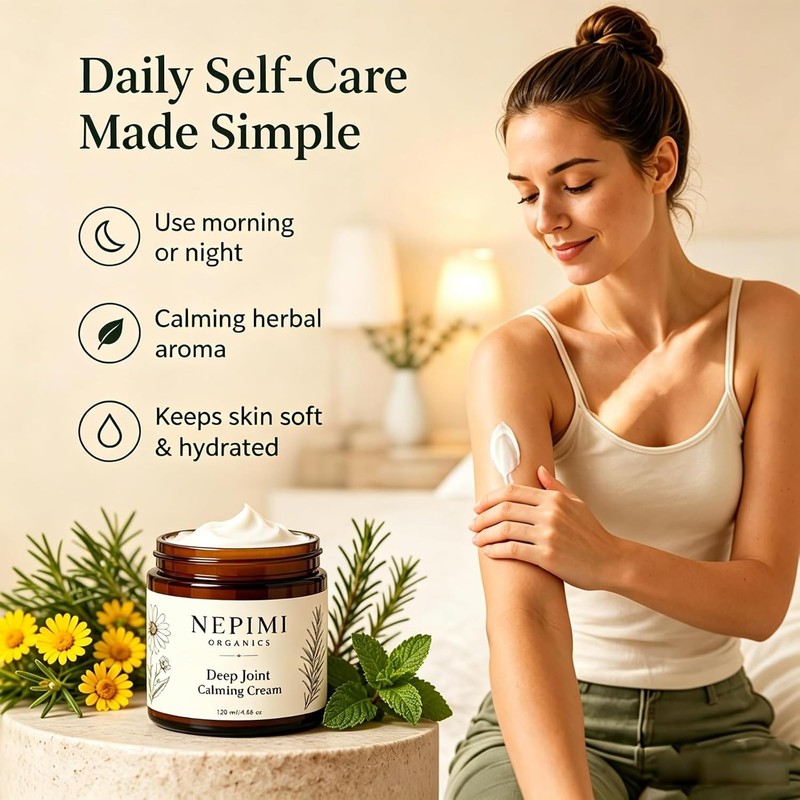 Nepimi Organics Deep Joint Calming Cream, Moisturizing Massage Topical Body
