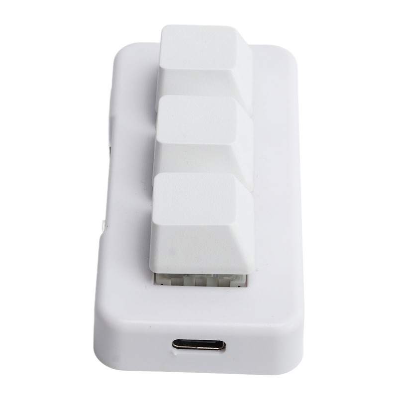 White Mini 3 Key Keypad ABS Bluetooth Receiver USB Comfortable