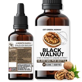 Organic Black Walnut Tincture Get Green Human Herbal Liquid Supplement 60000mg for Natural Wellness and Gut Support with Black Walnut Extract - Specification: 1 Fl Oz (2 Month Supply  / 60 Servings)