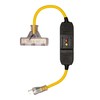 ShockGuard Portable GFCI Extension Cord | 2-Foot 12/3 Gauge SJTW
