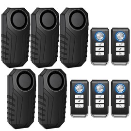 KCMYTONER 113dB Bike Alarm, Wireless Vibration Motion Sensor Waterproof Motorcycle Alarm with Remote, Anti-Theft Vibration Bicycle Alarm Waterproof Vehicle Security Alarm System, 5 Pack