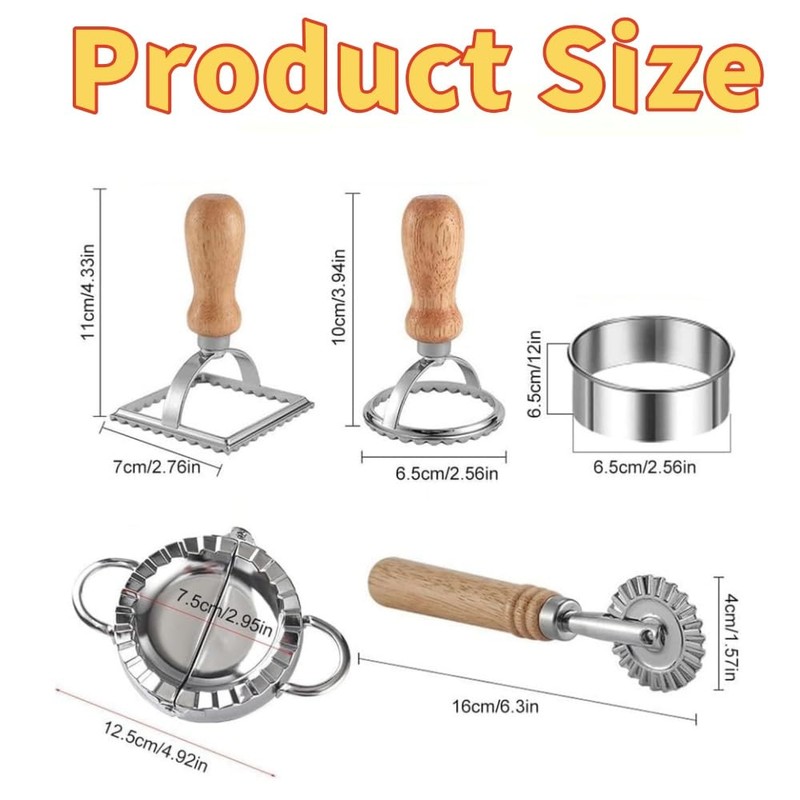 Ravioli Maker Stamp Cutter with Roller Wheel Set,for Ravioli, Pasta,