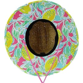 KC Republic Fabric Pattern Print Straw Kids Boys Sunhat, Ages 3+, Lifeguard Hat