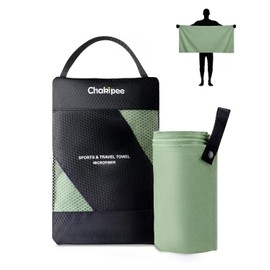 Chakipee Quick Dry Microfiber Towel Travel, Beach & Camping Towels. Fast Drying, Super Absorbent & Ultra Compact for Travel, Bath, Gym, Swimming, 1 Pack, 48''x24'' Army Green