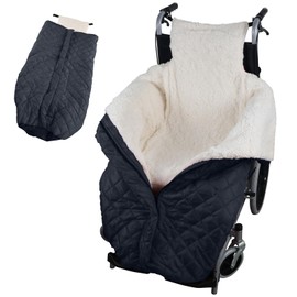 HOONHERY Wheelchair Warm Blanket, Lightweight Wheelchair Blanket with Zipper, Outdoor Wheelchair Adult Warm Blanket, Lower Body Warm Blanket for Elderly, Mobility Impaired (Black)