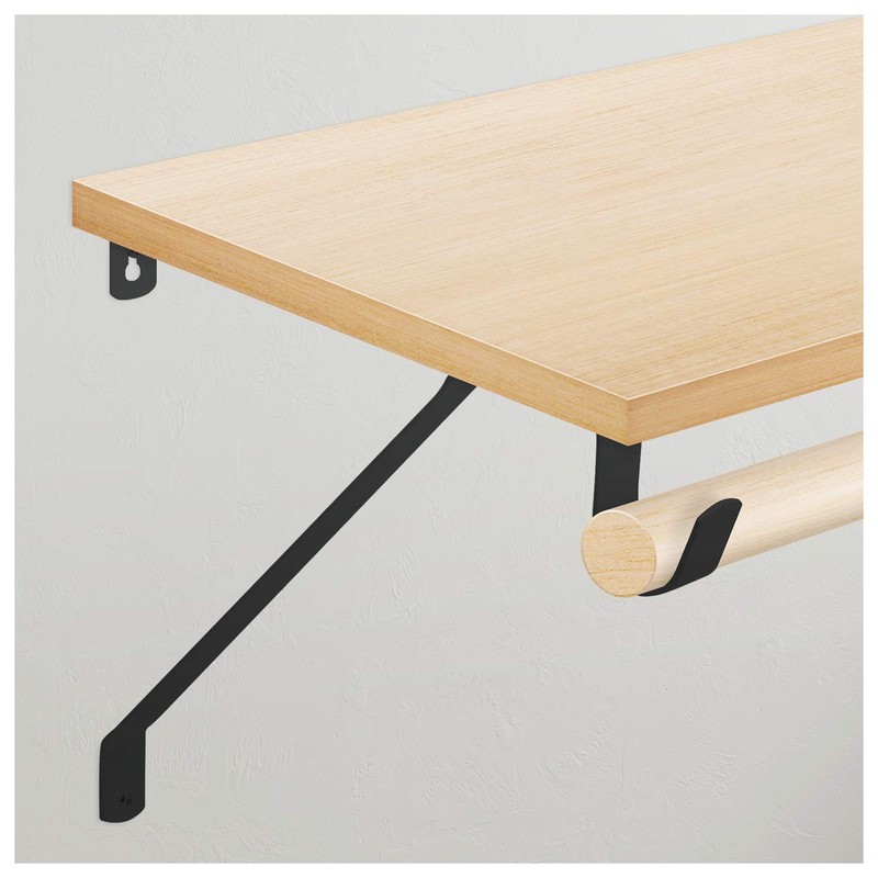 Nuk3y Heavy Duty Adjustable Shelf Rod Support Bracket (Black)