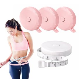 Paquete de 3 Cintas Métricas Métrica Flexible para Costura 150 CM / 60 Pulgadas Doble Escala CM y Pulgadas, Cinta para Medir Cuerpo Cintura, Tela, Rop