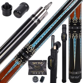 CUEELF Pool Cue Stick,Low Deflection Shaft Billiard Cue Sticks with 1X1 Hard Case,Professional Billiards Ques Sticks with 13mm Tips,19.5-20 oz Pool Stick Set