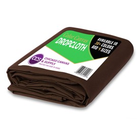 CCS Canvas Drop Cloth – Heavy Duty Cotton Duck Cloth Tarp for Curtains, Tablecloths, Backdrops, Painting – Washable & Reusable Floor Cover, Dust Sheet for Furniture (Brown, 10x12 Ft)