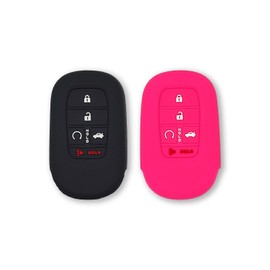 Autobase Funda de silicona para llavero para Honda Civic Accord HR-V CR-V Sport SI EX EX-L Touring 2022 2023 | Accesorio de coche | Funda de protección para llaves - 2 piezas (rosa)