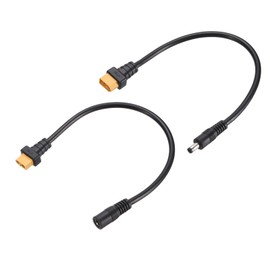 uxcell 2 Pcs XT60 Adapter Cable, XT60 Male to DC5525 Female/XT60 Female to DC5525 Male 5.5 x 2.5mm Connector Cable for Portable Power Station