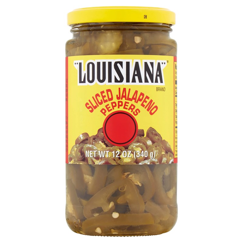 Louisiana Brand Sliced Jalapeno Peppers, 12 Ounce Glass Jar (Pack