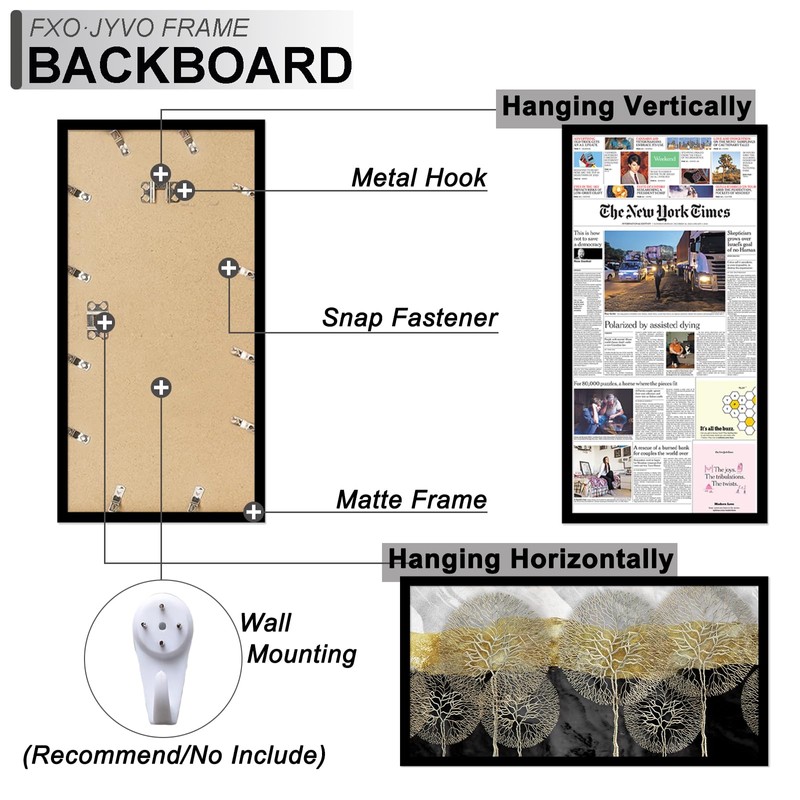 Fxojyvo 11x22 Newspaper Frame Set of 3, Display 11 x