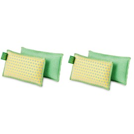Libman 336 Power Scrub Dots - Esponja de cocina y baño (2 unidades, 4 esponjas)