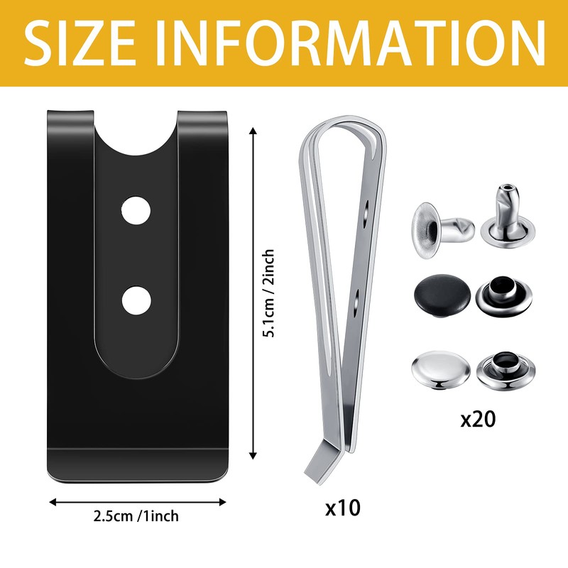 Frienda 10 Pcs Metal Belt Clip Buckle Spring Hook Belt