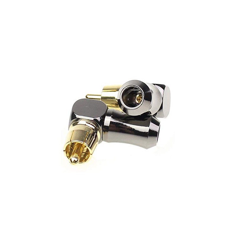 exgoofit Hi End RCA Male Plug Adapter 2-Pack Brass Right