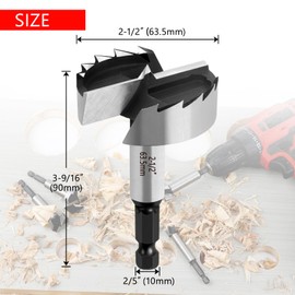 NICAVKIT 2-1/2 Inch Forstner Bit for Wood,2-1/2" Forstner Drill Bit for Woodworking, Wood Drill Bit Woodworking Hinge Cutter Tool for Wood Plywood Plastic