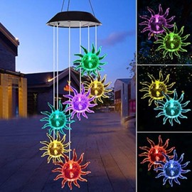 Solar Wind Chimes Color Changing Lights Outdoor Best Gifts for Mom Grandma Women Wife Aunt Sister Unique Mobile Wind Chime Mothers Day Yard Decoration