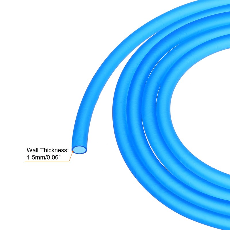 sourcing map PVC Petrol Fuel Line Hose 5mmx8mm 2m Blue