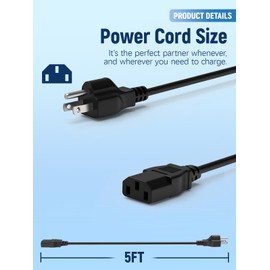 Tomatosd 5ft Power Cord Compatible with Instant Pot IP-DUO60 IP-DUO50 Smart Ultra Pressure Cooker