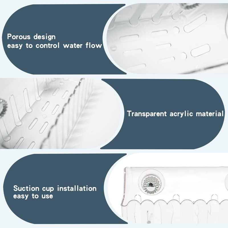 Hiyoo Aquarium Filter Baffle with Suction Cup, Square Clear Plastic