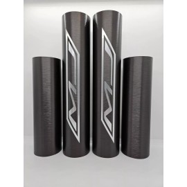 Moto Junkeez Fork Skins Decals Gray Brushed Aluminum Graphics Yamaha YZ WR 125 250 250F 450F