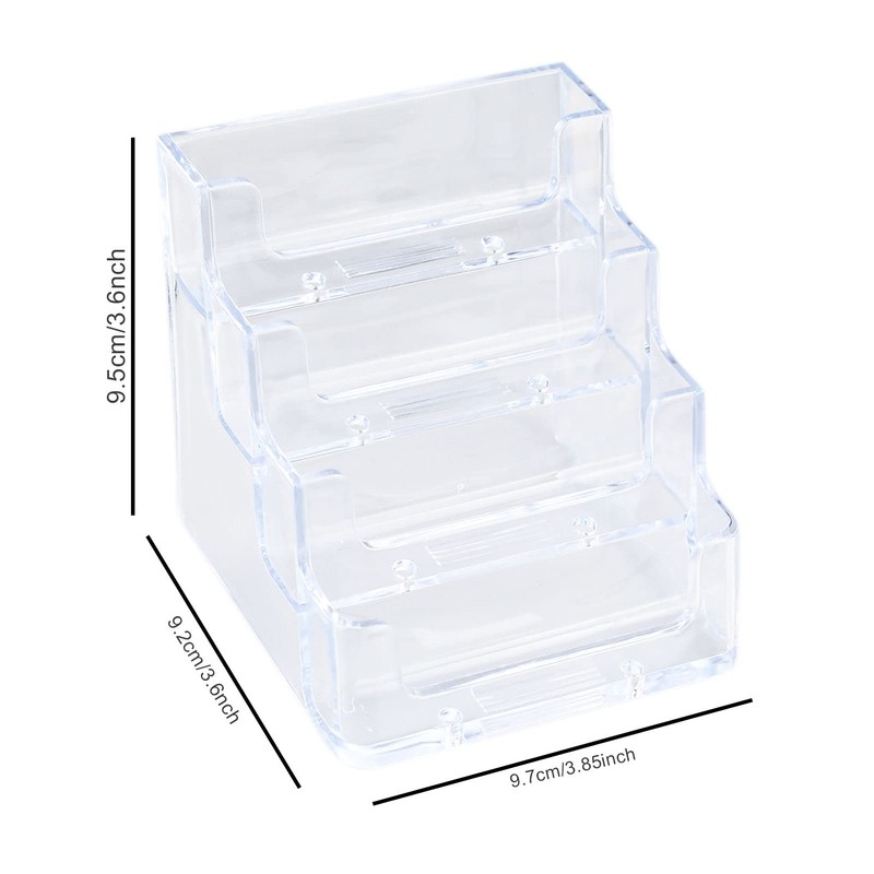 AMANDELIZABE 2 Pack Clear Acrylic Business Card Holder with 4