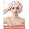 Years calm Terry Lined Shower Cap, Triple Layer Heart Motifs,Waterproof