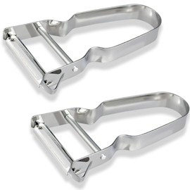 2 Pcs Stainless Steel Peelers, Speed Vegetable Peeler, 113 x 47 MM Extra Sharp Straight Cut, 113(L) x 67(W) mm, Easy Peeler for Professional & Home Kitchens