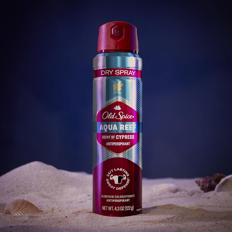 Old Spice Aqua Reef Dry Spray Deodorant 4.3 Ounce Pack
