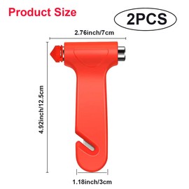 Garegce 2PCS Car Escape Tool Window Breaker, Double-Ended Car Safety Window Break Hammer with Sharp Seat Belt Cutter for Car Bus Truck Van for Instant Glass Shattering