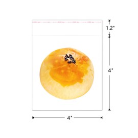 Cookie Bags 4x4" 1000pcs Self Sealing Cellophane Bag Clear Resealable Cello Bag Square Plastic Poly Bags 2 Mil for Bakery Cookie Candy Soap Cards Snacks Food