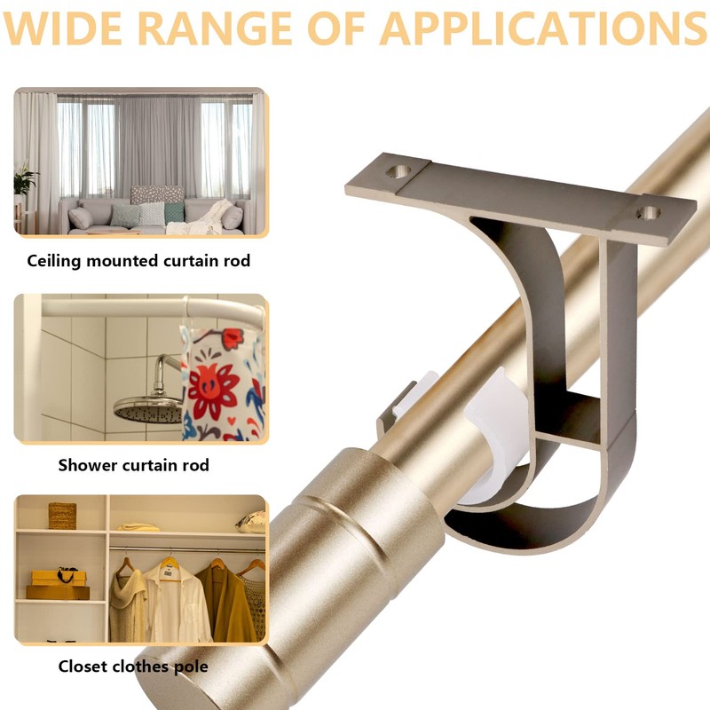 iHomestyle Aluminum Alloy Curtain Rod Bracket,Curtain Rod Holder,Curtain Rod Supportor,Mounted