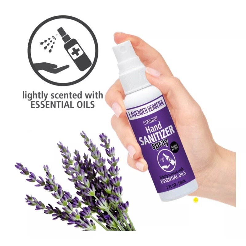 Aromar Hand Sanitizer 2oz Spray 16 Bottles - Lightly Scented