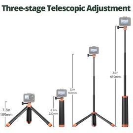 AKASO Floating Selfie Stick Tripod for Gopro Hero 13/12/11/10/ 9/Max/DJI Osmo Action EK7000/Brave 4/Brave 7 LE/Brave 7 Action Camera Handle Mount Accessories