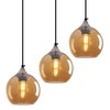 LBSQJ Amber Glass Pendant Lights Kitchen Island Globe Pendant Light