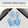 French Tip Press on Nails Coffin Fake Nails with Snake